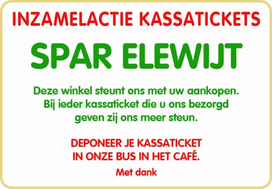Inzamelactie Spar Elewijt
